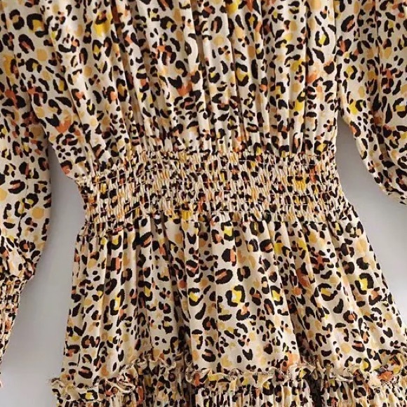 LAST ONE Leopard Print Chic Ruffle Dress - Picture 8 of 16